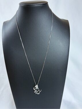 Sterling Silver Elephant Pendant Pave Necklace - Women Jewelry‎